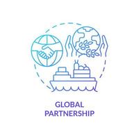 Global partnership blue gradient concept icon. Humanitarian aid. Food security approaches abstract idea thin line illustration. Isolated outline drawing. vector