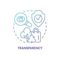 Transparency blue gradient concept icon. Circular economy feature abstract idea thin line illustration. Sustainable sourcing of raw materials. Isolated outline drawing. vector