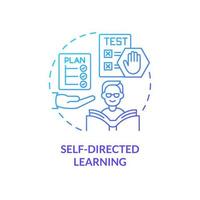 Self directed learning blue gradient concept icon. Lifelong learning. Adult education theories and forms abstract idea thin line illustration. Isolated outline drawing. vector