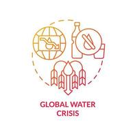 Global water crisis red gradient concept icon. Lack of freshwater. Challenges to achieving food security abstract idea thin line illustration. Isolated outline drawing. vector