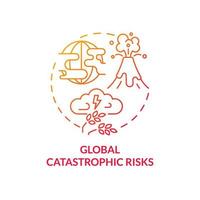 Global catastrophic risks red gradient concept icon. Nature disaster. Risks to food security abstract idea thin line illustration. Isolated outline drawing. vector