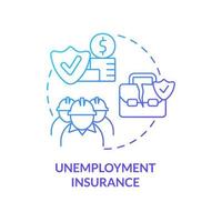 Unemployment insurance blue gradient concept icon. Federal social financial support includes abstract idea thin line illustration. Isolated outline drawing. vector