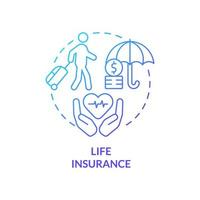 Life insurance blue gradient concept icon. Tourist safety. Travel accident financial coverage abstract idea thin line illustration. Isolated outline drawing. vector