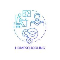 Homeschooling blue gradient concept icon. Remote and distant education. Lifelong learning contexts abstract idea thin line illustration. Isolated outline drawing. vector