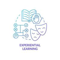 Experiential learning blue gradient concept icon. Lifelong learning. Adult education theories and forms abstract idea thin line illustration. Isolated outline drawing. vector