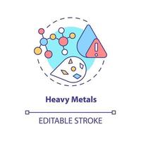 Heavy metals concept icon. Water quality indicator abstract idea thin line illustration. Causing health risks. Isolated outline drawing. Editable stroke. vector