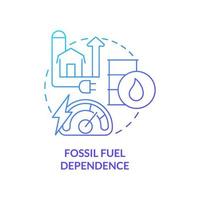 Fossil fuel dependence blue gradient concept icon. Agriculture and farming. Risks to food security abstract idea thin line illustration. Isolated outline drawing. vector