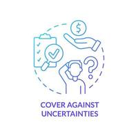 Cover against uncertainties blue gradient concept icon. Everyday protection. Benefits of insurance policy abstract idea thin line illustration. Isolated outline drawing. vector