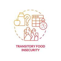 Transitory food insecurity red gradient concept icon. Malnutrition and hunger. Types of food insecurity abstract idea thin line illustration. Isolated outline drawing. vector