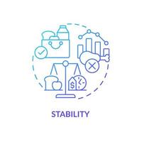 Stability blue gradient concept icon. Constant availability. Food security basic definitions abstract idea thin line illustration. Isolated outline drawing. vector