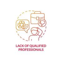 Lack of qualified professionals red gradient concept icon. Competently skilled workforce shortage abstract idea thin line illustration. Isolated outline drawing. vector