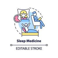 Sleep medicine concept icon. Insomnia treatment. Service of medical center abstract idea thin line illustration. Isolated outline drawing. Editable stroke. vector