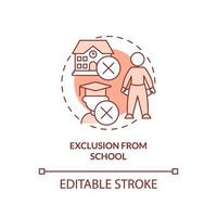 Exclusion from school terracotta concept icon. Unable to pay entrance fees abstract idea thin line illustration. Isolated outline drawing. Editable stroke. vector