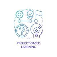 Project based learning blue gradient concept icon. Lifelong learning. Adult education theories and forms abstract idea thin line illustration. Isolated outline drawing. vector