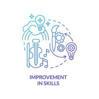 Improvement in skills blue gradient concept icon. Developing abilities. Lifelong education benefits abstract idea thin line illustration. Isolated outline drawing. vector