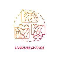 Land use change red gradient concept icon. Soil contamination and pollution. Risks to food security abstract idea thin line illustration. Isolated outline drawing. vector