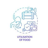 Utilisation of food blue gradient concept icon. Products usage. Food security basic definitions abstract idea thin line illustration. Isolated outline drawing. vector