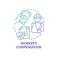 Worker compensation blue gradient concept icon. Employee protection. Federal social insurance includes abstract idea thin line illustration. Isolated outline drawing. vector