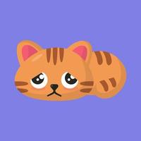 ilustración plana lindo gato naranja vector