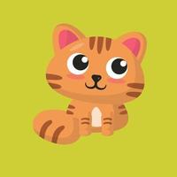 Flat Illustration Cute Orange Cat vector