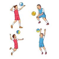 vector de varios movimientos de voleibol