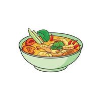 tom yam es una comida típica de tailandia vector