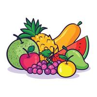 fruta fresca dibujada a mano 1 vector