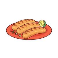 hand drawn bratwurst food 1 vector