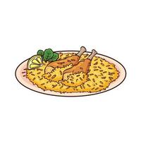 hand drawn biryani food 1 vector