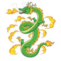 dragón oriental dibujado a mano 1 vector