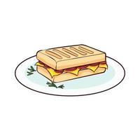 hand drawn panini food 1 vector