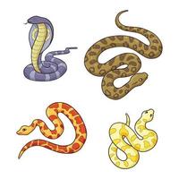 colección de serpientes dibujadas a mano 2 vector