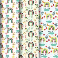 hand drawn rainbow pattern 2 vector