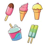 different types of ice cream vector