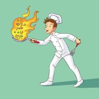 a chef is cooking vector