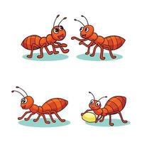hand drawn ant collection 1 vector