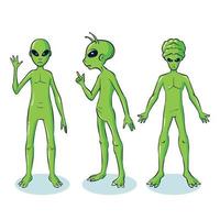 hand drawn alien collection 1 vector