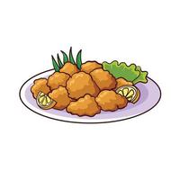 karaage is a typical food from japan vector