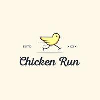 Ilustración de vector de diseño de logotipo de carrera de pollo