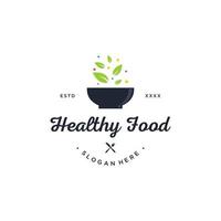 Ilustración de vector de diseño de logotipo de alimentos saludables