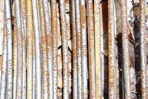 Steel bars used to make structures in construction. photo