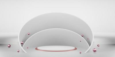 stage and studio podium minimalist scene For displaying 3D illustrated products photo