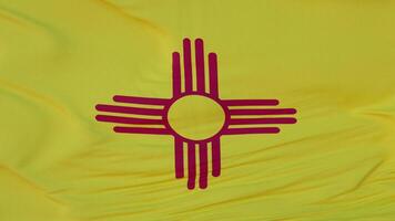 Flag of New Mexico state, region of the United States, waving at wind. 3d rendering photo