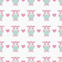 Seamless pattern with owl cute illustration vector