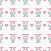 Seamless pattern with owl cute illustration vector