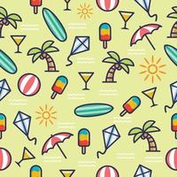 Seamless pattern with summer theme vector