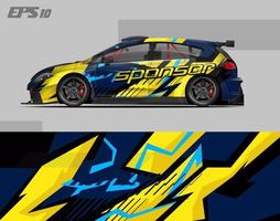 abstract car wrap design modern racing background design for vehicle wrap, racing car, rally, etc vector