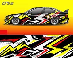 abstract car wrap design modern racing background design for vehicle wrap, racing car, rally, etc vector