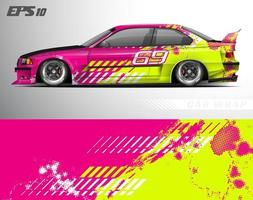 abstract car wrap design modern racing background design for vehicle wrap, racing car, rally, etc vector