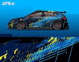 abstract car wrap design modern racing background design for vehicle wrap, racing car, rally, etc vector